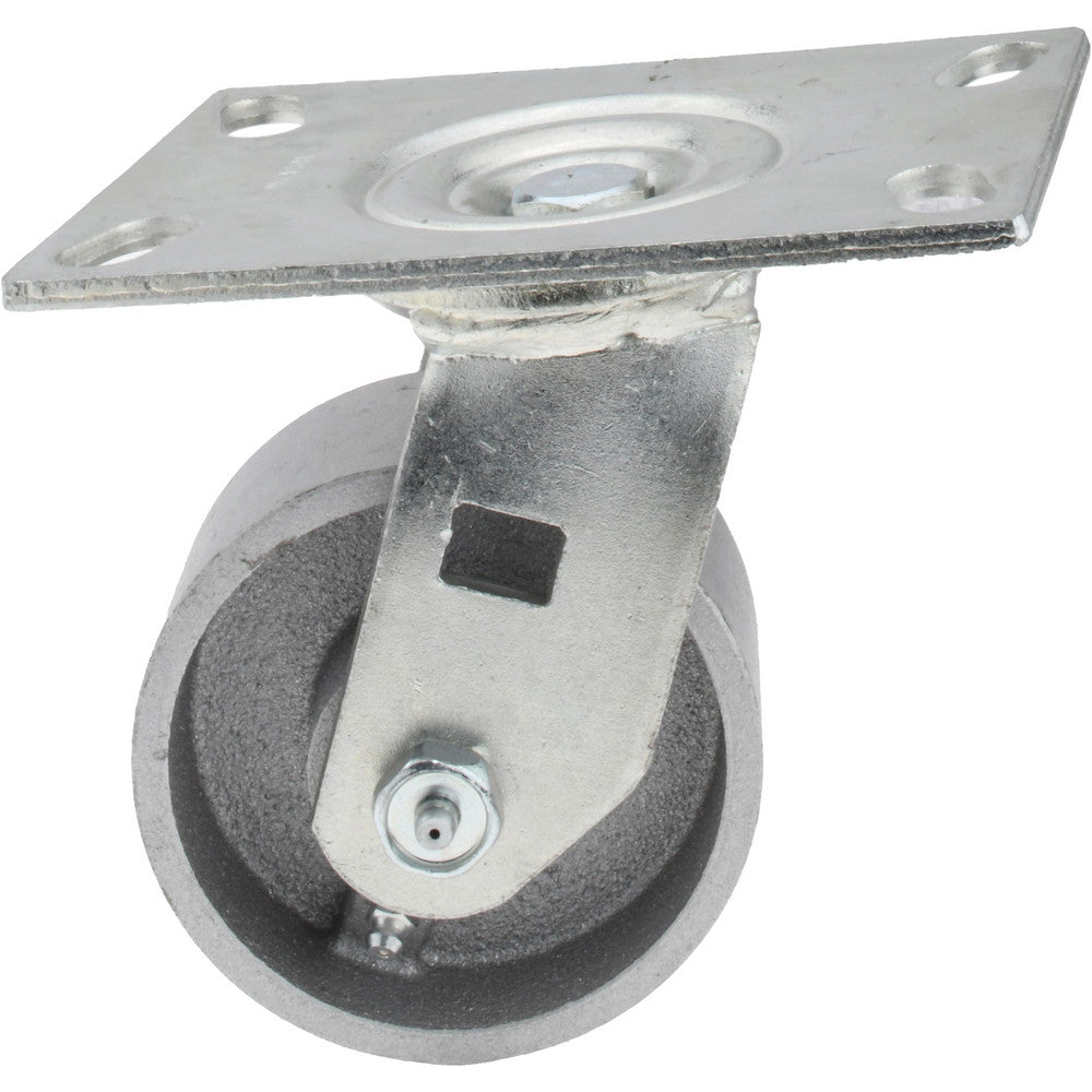 Value Collection GMC-SH-0021 Swivel Top Plate Caster Cast Iron, 4" Wheel Dia, 2" Wheel Width, 700 lb Capacity, 5-5/8" OAH
