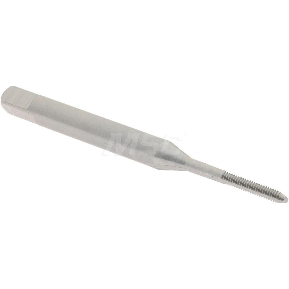 Hertel K008004AS Straight Flute Tap #0-80 UNF, 2 Flute, Bottoming Chamfer, 2B Class of Fit, High-Speed Steel, Bright/Uncoated Finish