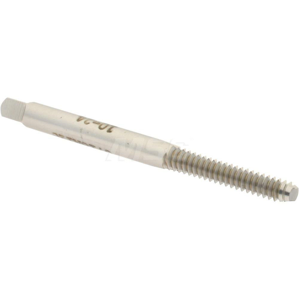 Hertel K008232AS Straight Flute Tap #10-24 UNC, 2 Flute, Bottoming Chamfer, High-Speed Steel, Bright/Uncoated Finish