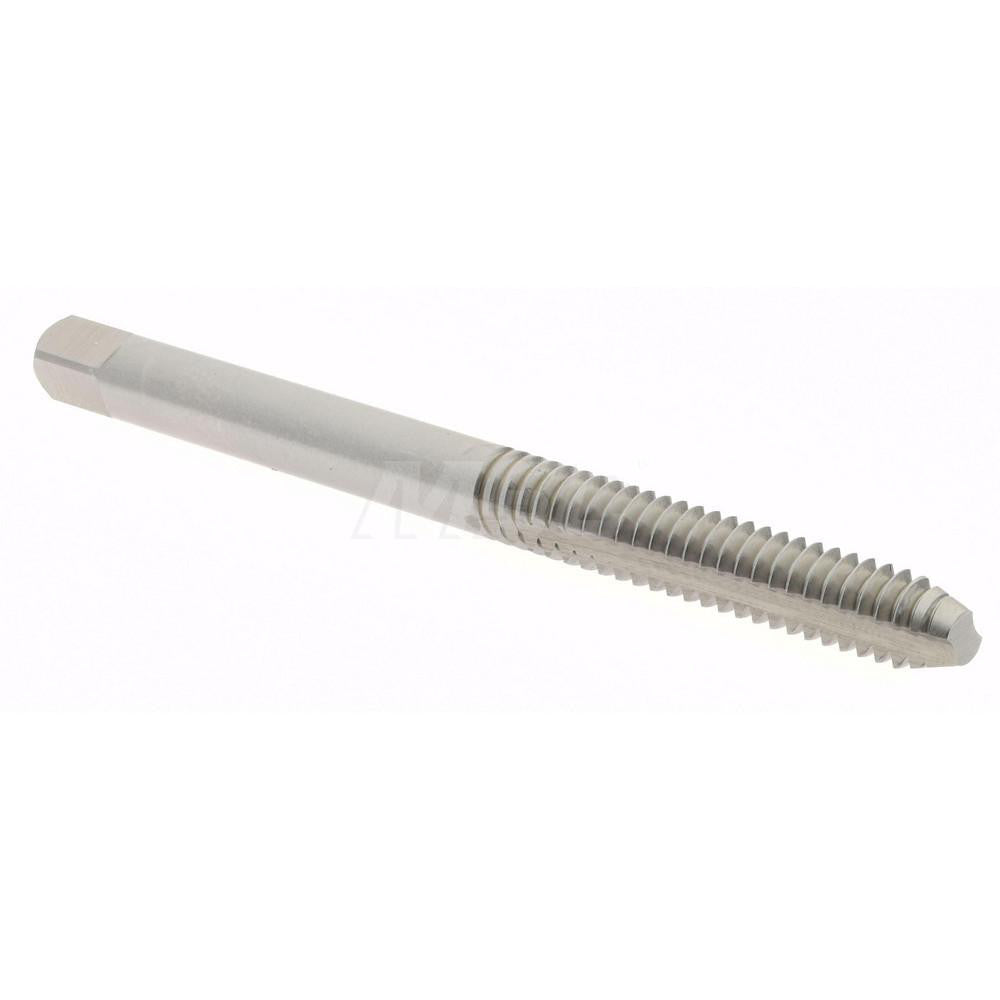 Hertel K008239AS Straight Flute Tap #10-24 UNC, 2 Flute, Bottoming Chamfer, 2B & 3B Class of Fit, High-Speed Steel, Bright/Uncoated Finish