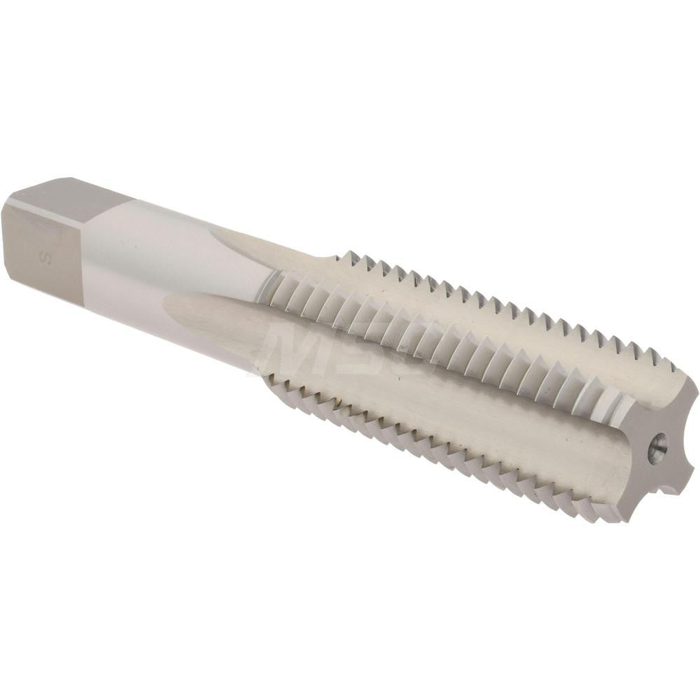 Hertel K008631AS Straight Flute Tap 1-8 UNC, 4 Flute, Bottoming Chamfer, 3B Class of Fit, High-Speed Steel, Bright/Uncoated Finish