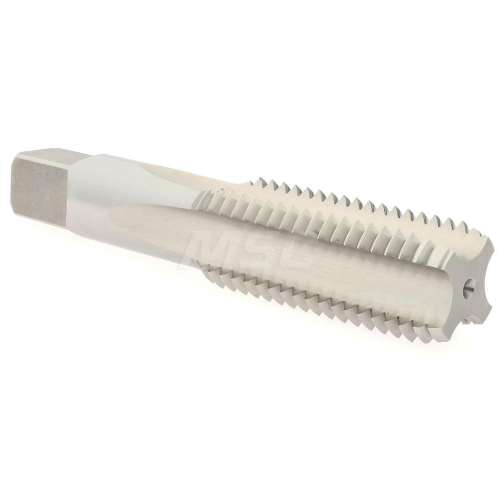 Hertel K008650AS Straight Flute Tap 1-1/8-7 UNC, 4 Flute, Bottoming Chamfer, 3B Class of Fit, High-Speed Steel, Bright/Uncoated Finish