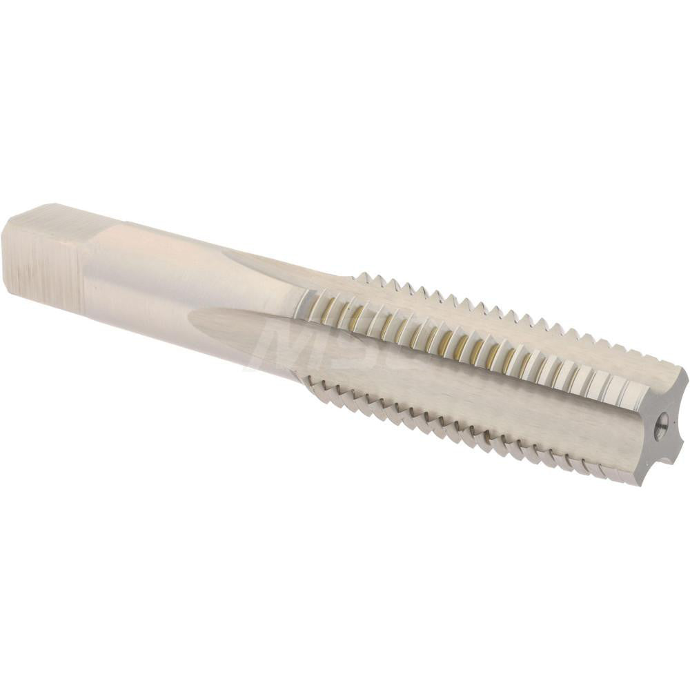 Hertel K027795AS Straight Flute Tap M20x2.5 Metric Coarse, 4 Flute, Taper Chamfer, 6H Class of Fit, High-Speed Steel, Bright/Uncoated Finish