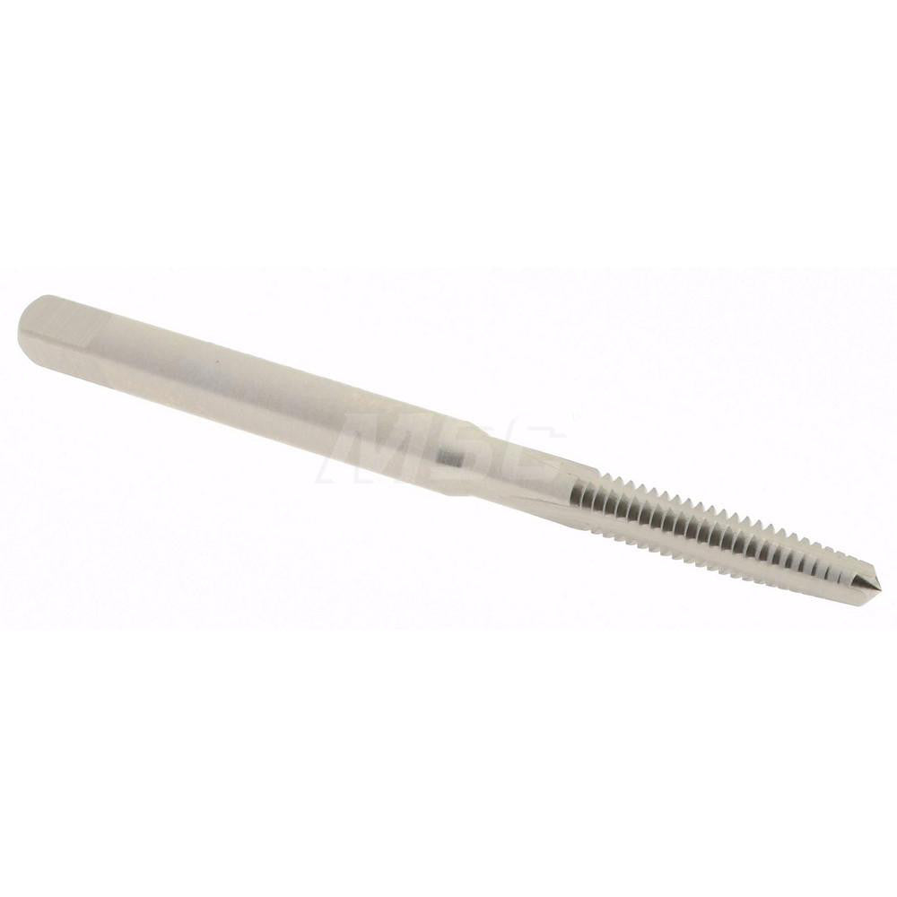 Hertel K008086AS Straight Flute Tap #4-40 UNC, 3 Flute, Taper Chamfer, 2B & 3B Class of Fit, High-Speed Steel, Bright/Uncoated Finish