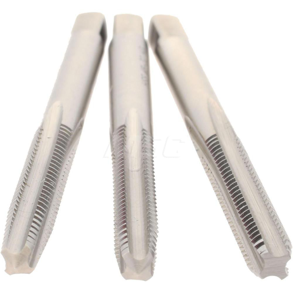 Hertel K008915AS Tap Set #8-32 UNC, 4 Flute, High Speed Steel, Bright Finish
