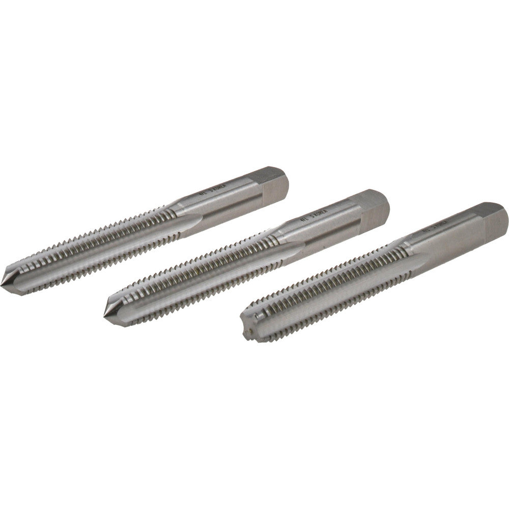 Hertel K029511AS Tap Set Metric Coarse, 4 Flute, High Speed Steel, Bright Finish