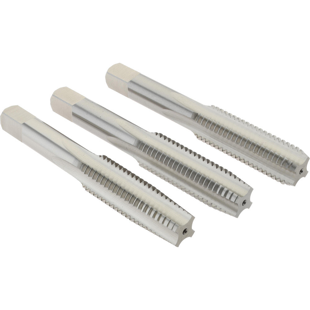 Hertel K029514AS Tap Set Metric Coarse, 4 Flute, High Speed Steel, Bright Finish
