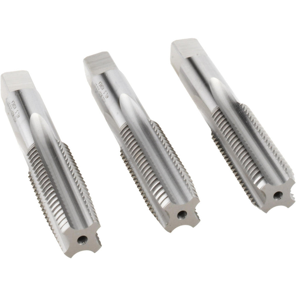 Hertel K029517AS Tap Set Metric Coarse, 4 Flute, High Speed Steel, Bright Finish