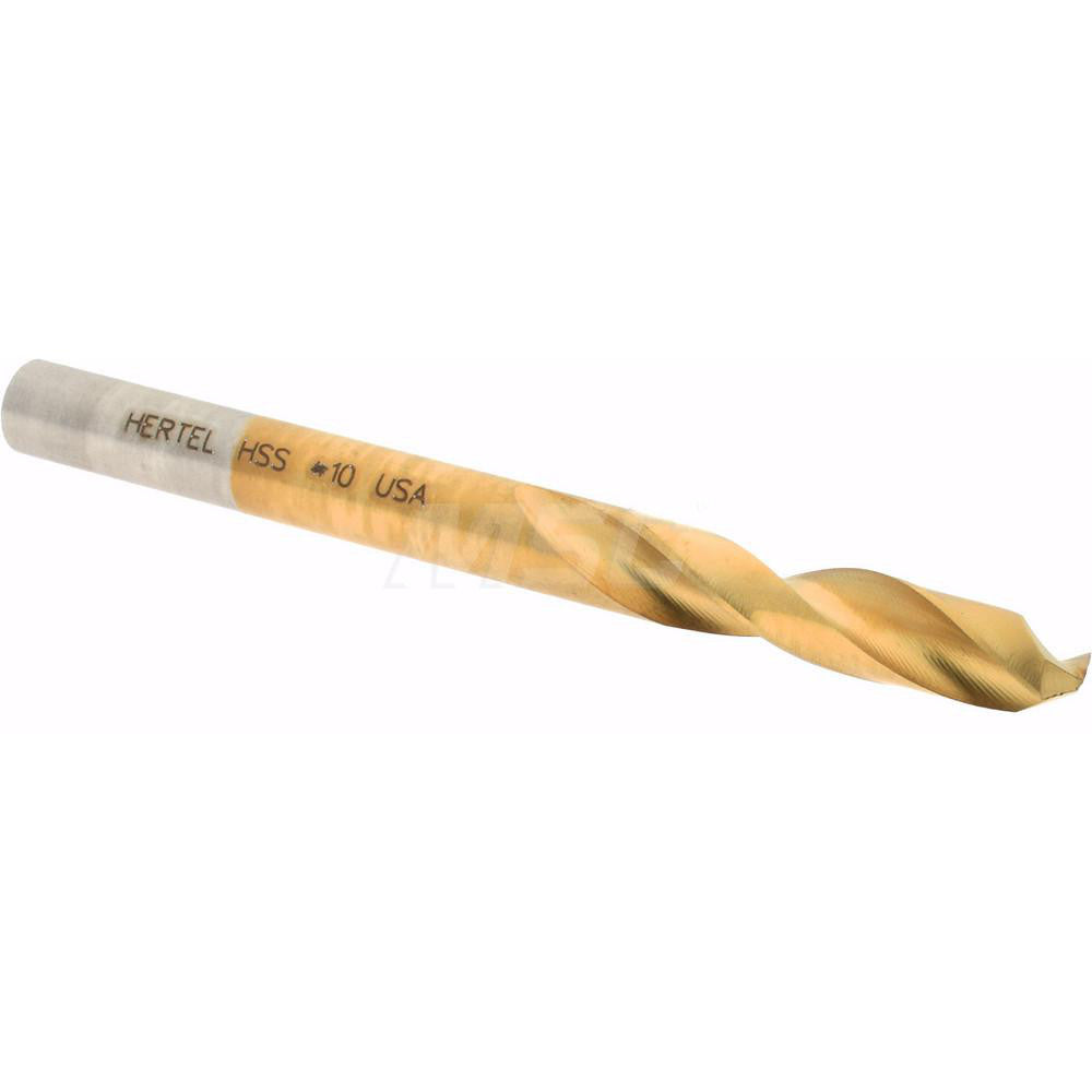 Hertel 2385805 Screw Machine Length Drill Bit #10 (0.1935) Dia, 135 deg, HSS