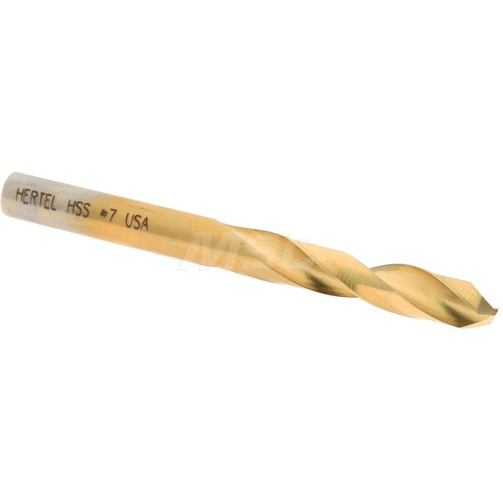 Hertel 2387264 Screw Machine Length Drill Bit #7 (0.2010) Dia, 135 deg, HSS