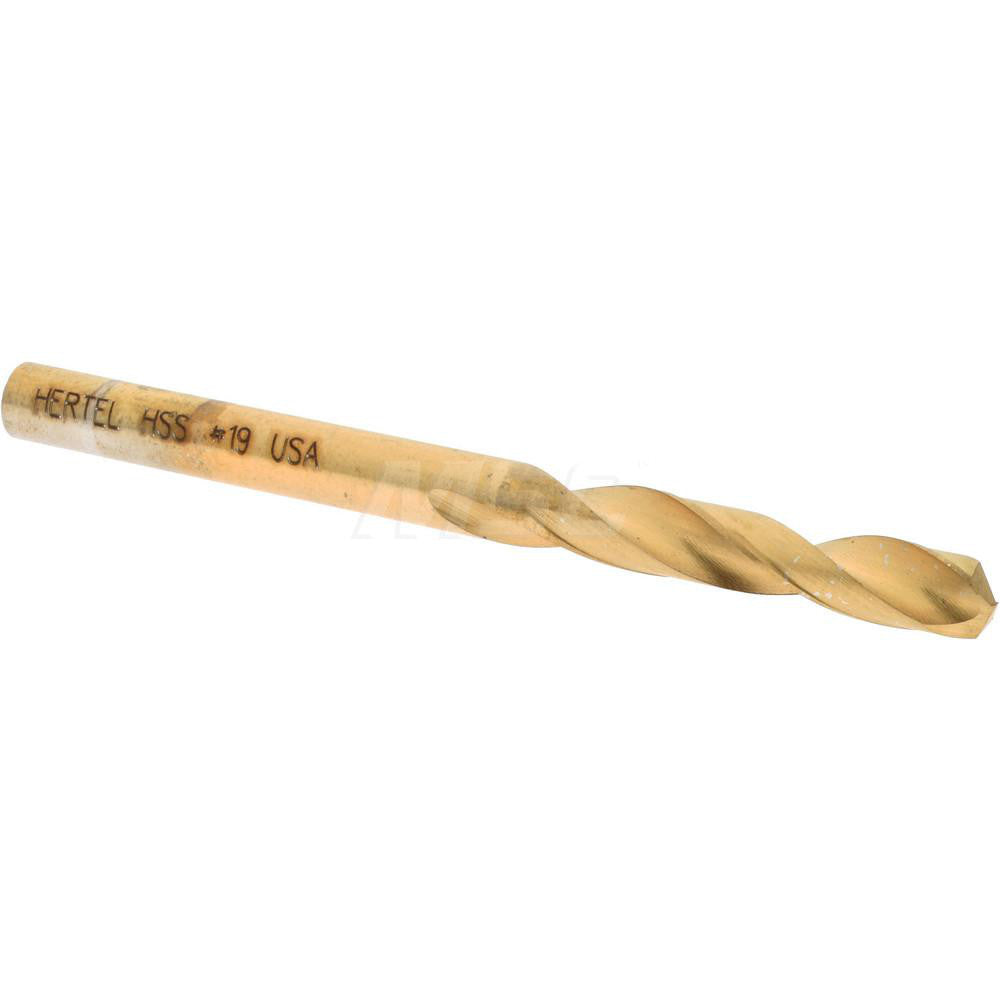 Hertel 2387363 Screw Machine Length Drill Bit #19 (0.1660) Dia, 135 deg, HSS