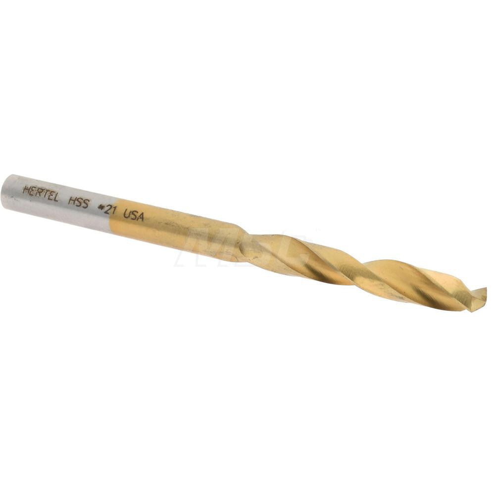 Hertel 2387389 Screw Machine Length Drill Bit #21 (0.1590) Dia, 135 deg, HSS