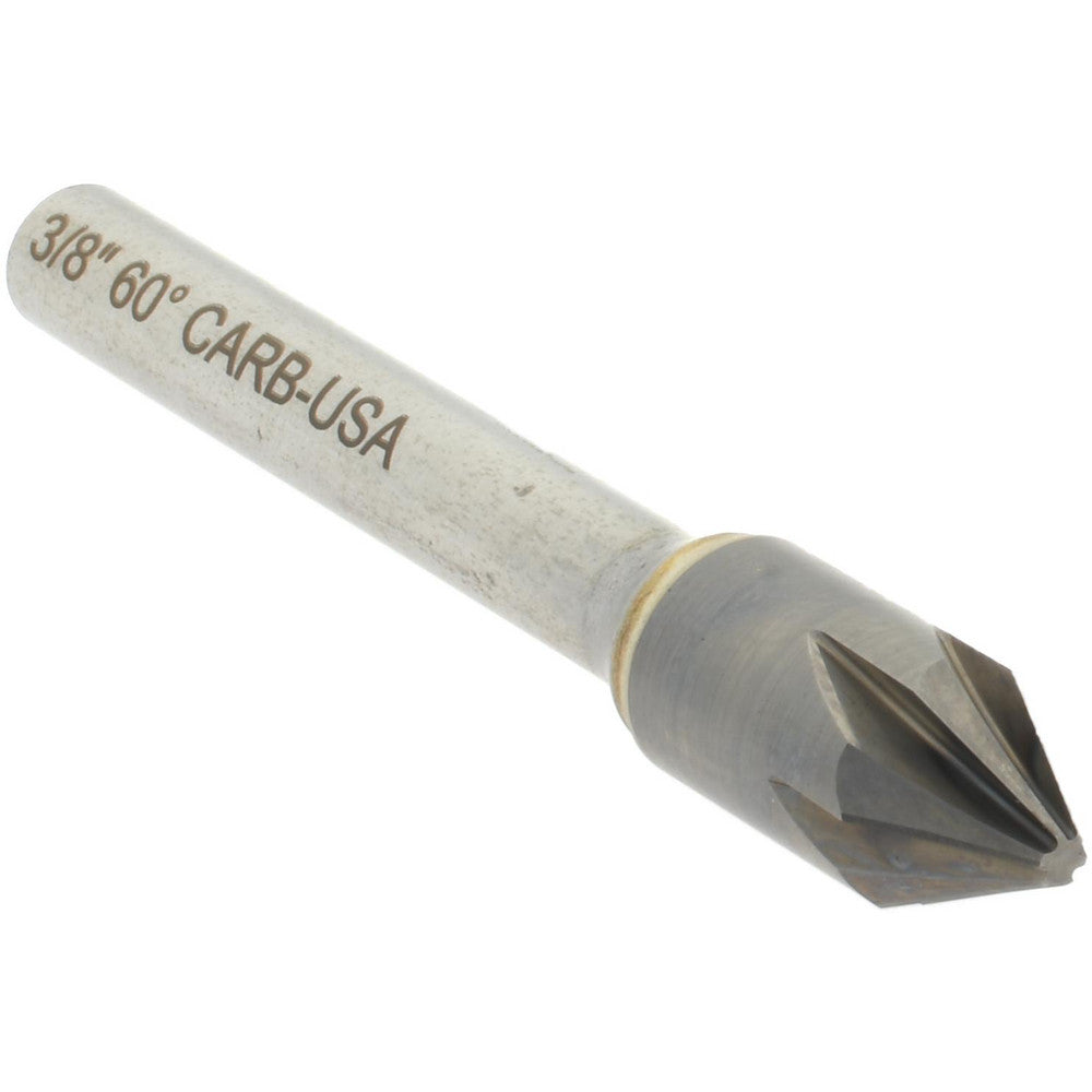 Hertel 336-005050 Countersink 3/8" Head Dia, 60.00 deg Included Angle, 6 Flute, Solid Carbide, Right Hand Cut
