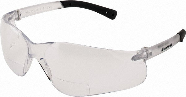MCR Safety BKH20 Magnifying Safety Glasses 2.00, Clear Lenses, Scratch-Resistant, ANSI Z87.1+
