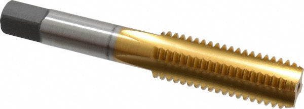 Cleveland C55236 9/16-12 Bottoming RH H3 TiN High Speed Steel 4-Flute Straight Flute Hand Tap