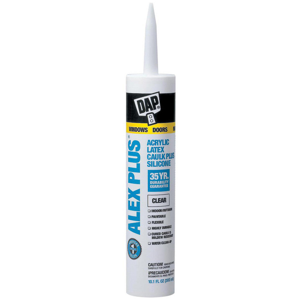 DAP 7079818156 Caulk 10.1 oz Cartridge, Clear, Acrylic & Latex