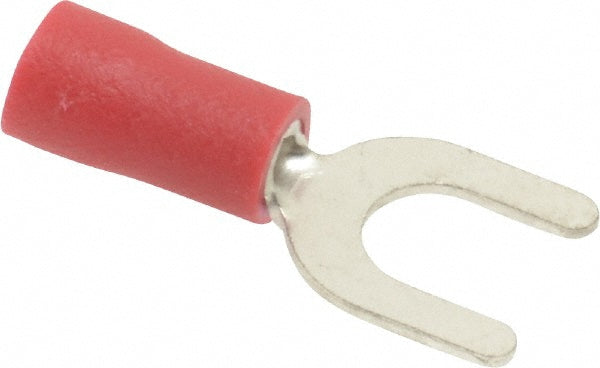 Ideal 83-7131 Standard Fork Terminal Red, Vinyl, Partially Insulated, #10 Stud, Crimp