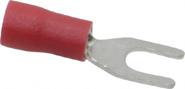 Ideal 83-7111 Standard Fork Terminal Red, Vinyl, Partially Insulated, #6 Stud, Crimp