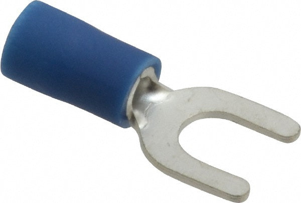 Ideal 83-7171 Standard Fork Terminal Blue, Vinyl, Partially Insulated, #10 Stud, Crimp