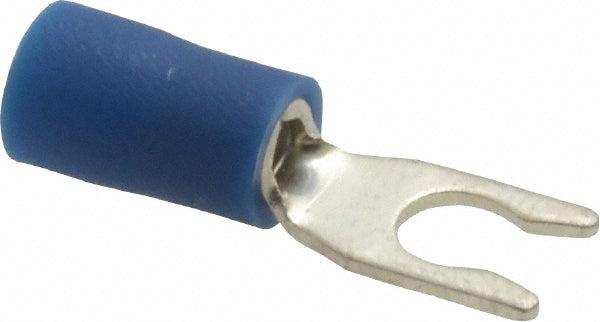 Ideal 83-7051 Locking Fork Terminal Blue, Vinyl, Partially Insulated, #6 Stud, Crimp