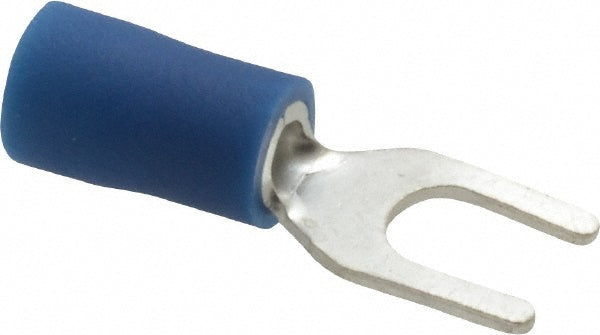 Ideal 83-7161 Standard Fork Terminal Blue, Vinyl, Partially Insulated, #8 Stud, Crimp