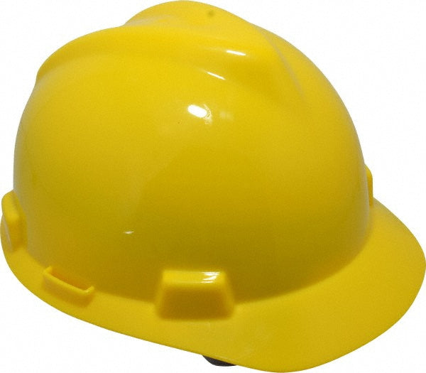 MSA 10057443 Hard Hat Impact Resistant, V-Gard Slotted Cap, Type 1, Class E, 4-Point Suspension