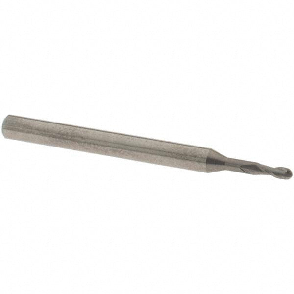 OSG 412-0625-BN Ball End Mill 0.0625" Dia, 0.125" LOC, 2 Flute, Solid Carbide