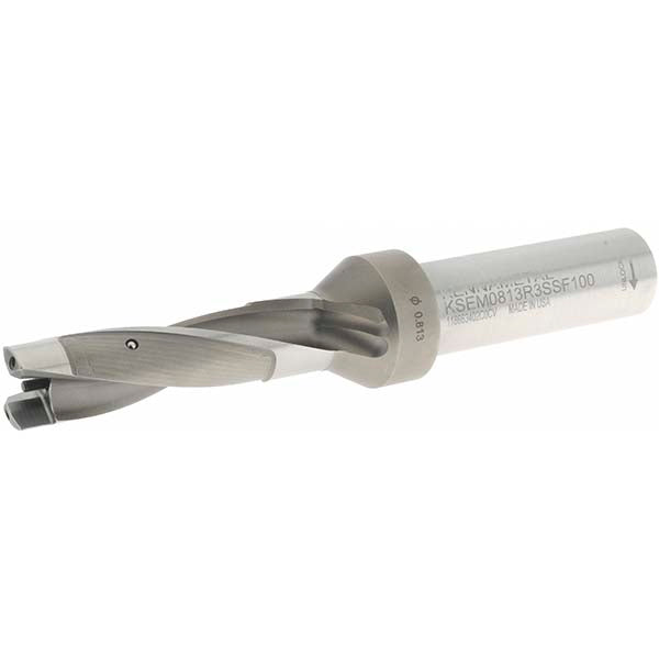 Kennametal 1505115 Replaceable-Tip Drill 20.64 to 21.14 mm Dia, 66 mm Max Depth, 25.4 mm Weldon Flat Shank