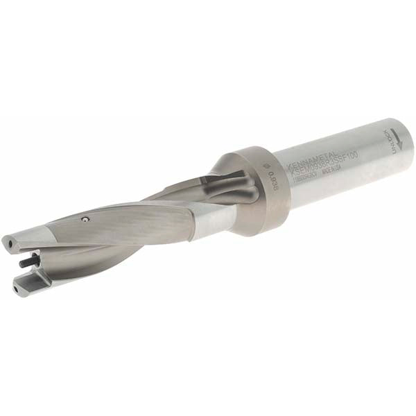 Kennametal 1505119 Replaceable-Tip Drill 23.81 to 24 mm Dia, 72 mm Max Depth, 25.4 mm Weldon Flat Shank