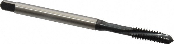 Emuge BU306001.5007 Spiral Flute Tap #10-24 UNC, 3 Flutes, Plug, 2BX Class of Fit, Cobalt, Nitride Coated