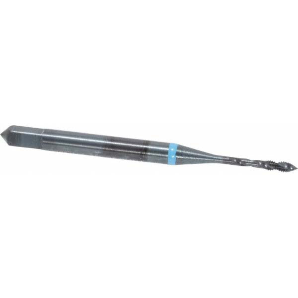 Emuge BU503210.5034 Spiral Flute Tap #1-72 UNF, 2 Flutes, Modified Bottoming, 3B Class of Fit, Cobalt, Oxide Coated