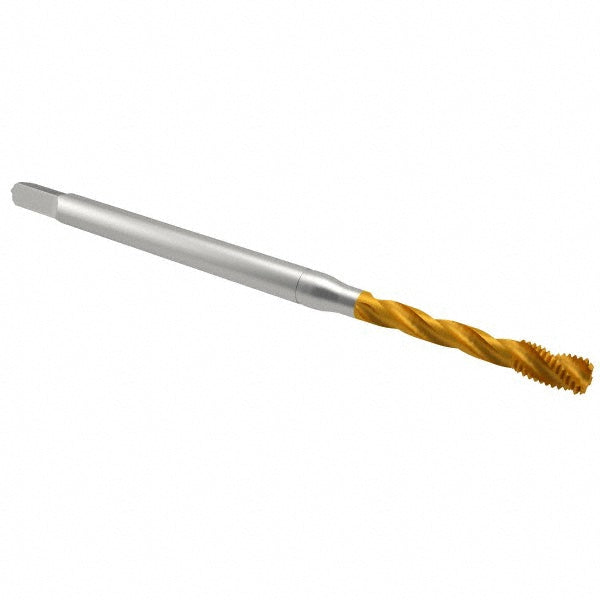 Emuge BU513700.5005 Spiral Flute Tap #6-32 UNC, 3 Flutes, Bottoming, 2B Class of Fit, Cobalt, TIN Coated