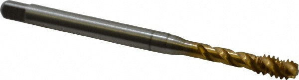 Emuge BU513700.5007 Spiral Flute Tap #10-24 UNC, 3 Flutes, Bottoming, 2B Class of Fit, Cobalt, TIN Coated