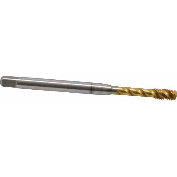 Emuge BU513700.5041 Spiral Flute Tap #10-32 UNF, 3 Flutes, Bottoming, 2B Class of Fit, Cobalt, TIN Coated