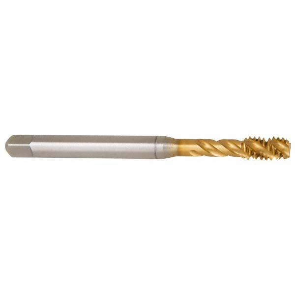 Emuge BU513700.5009 Spiral Flute Tap 1/4-20 UNC, 3 Flutes, Bottoming, 2B Class of Fit, Cobalt, TIN Coated