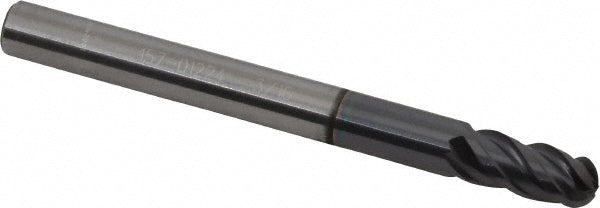 ProMax 157-01224 Ball End Mill 0.1875" Dia, 0.375" LOC, 4 Flute, Solid Carbide
