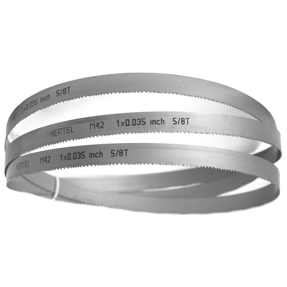 Hertel 96161 Welded Band Saw Blades Blade Length (Feet) 11' Blade Width (Inch) 1 Teeth Per Inch 5-8 Blade Material Bi-Metal Tooth Material M42 High Speed Steel Tooth Form Straight