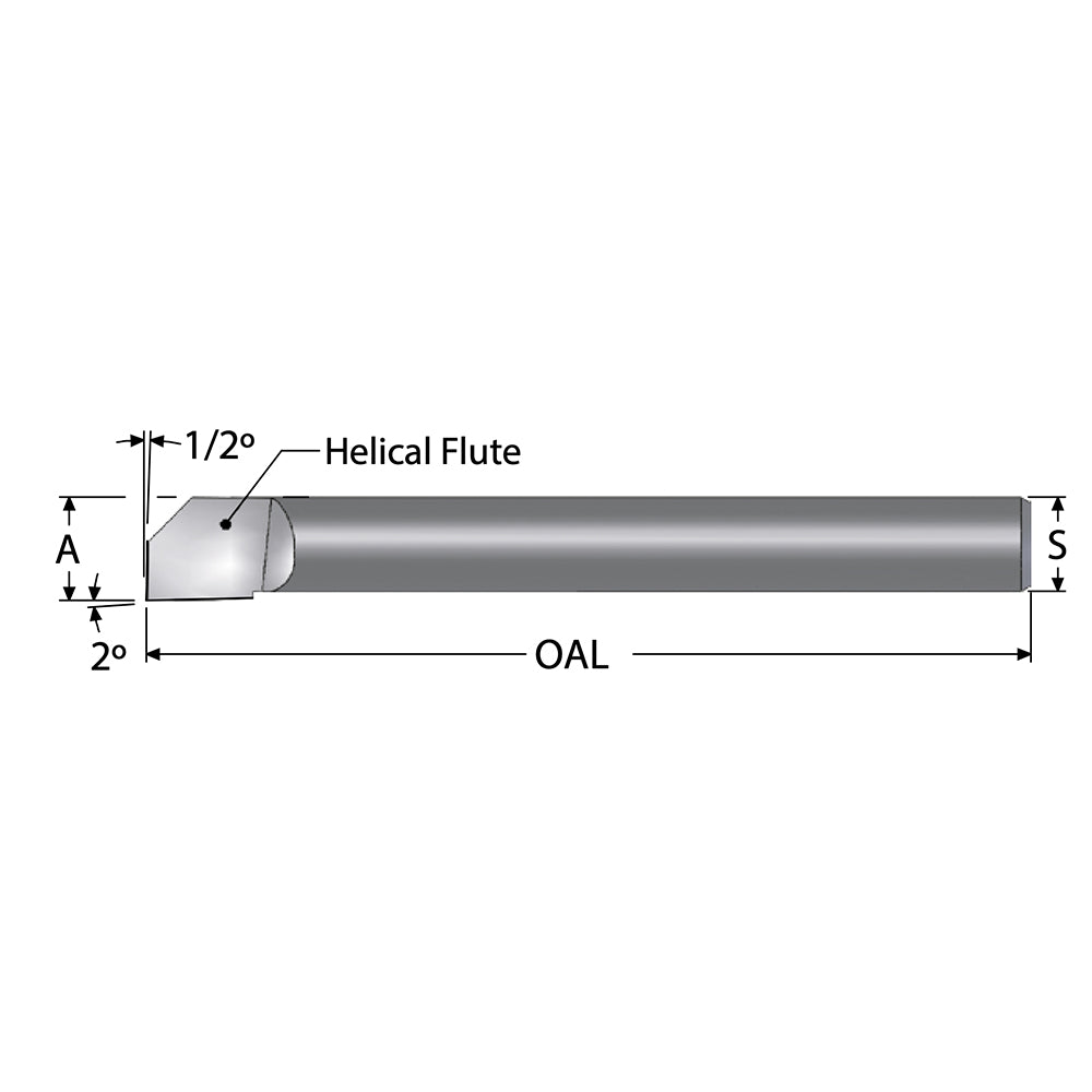 Scientific Cutting Tools, Inc. HB240LA Back Boring Bar 1" Max Depth, Right Hand, 7/32" Shank Dia, Submicron Solid Carbide