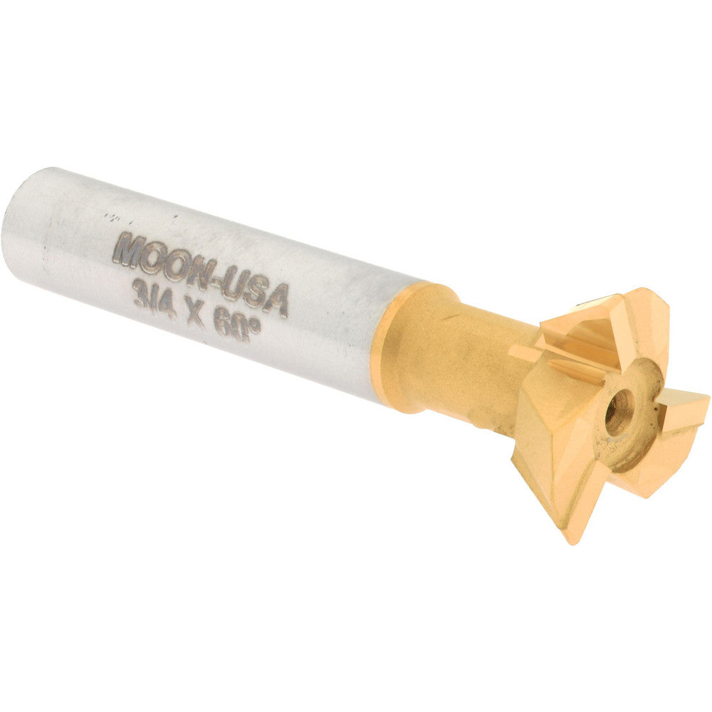 Made in USA Milling Cutters CTDT750-60-TIN Dovetail Cutter 60 °, 3/4" Cut Dia, 1/4" Cut Width, Carbide Tipped