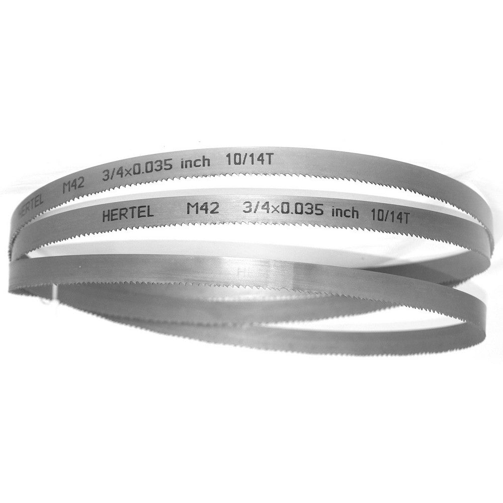 Hertel 96149 Welded Band Saw Blades Blade Length (Feet) 14' 6 Blade Width (Inch) 3/4 Teeth Per Inch 10-14 Blade Material Bi-Metal Tooth Material M42 High Speed Steel Tooth Form Straight
