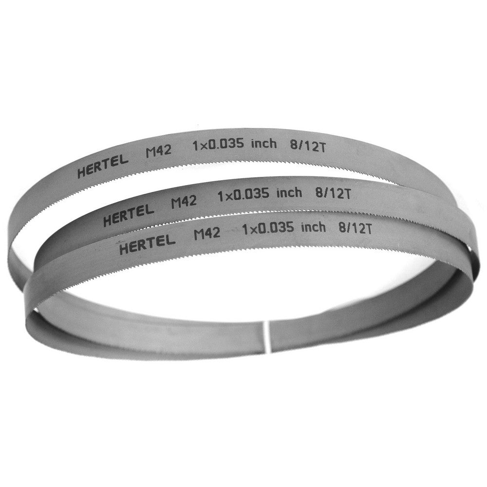 Hertel 96193 Welded Band Saw Blades Blade Length (Feet) 13' 3 Blade Width (Inch) 1 Teeth Per Inch 8-12 Blade Material Bi-Metal Tooth Material M42 High Speed Steel Tooth Form Straight