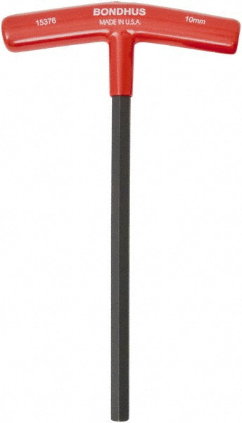 Bondhus 15376 Hex Key 10.00 mm Hex, Hex End, T-Handle Cushion Grip