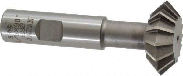 Value Collection SWC1190HS Double Angle Milling Cutter 90 °, 1-3/8" Cut Dia, 1/2" Cut Width, 5/8" Shank Dia, High Speed Steel
