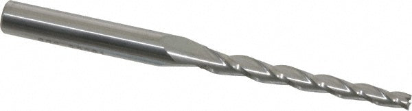 Kyocera SGS Precision Tools 32301 Tapered End Mill 1 ° per Side, 1/8" Small Dia, 1-1/2" LOC, 3 Flutes, Solid Carbide, Square End
