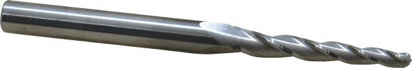 Kyocera SGS Precision Tools 32406 Tapered End Mill 2 deg Angle per Side, 1/8" Small Dia, 1-1/4" LOC, 3 Flute, Solid Carbide, Ball End