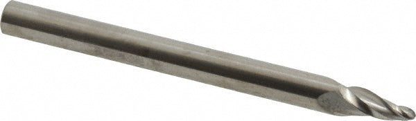 Kyocera SGS Precision Tools 32414 Tapered End Mill 10 ° per Side, 3/32" Small Dia, 1/2" LOC, 3 Flutes, Solid Carbide, Ball End