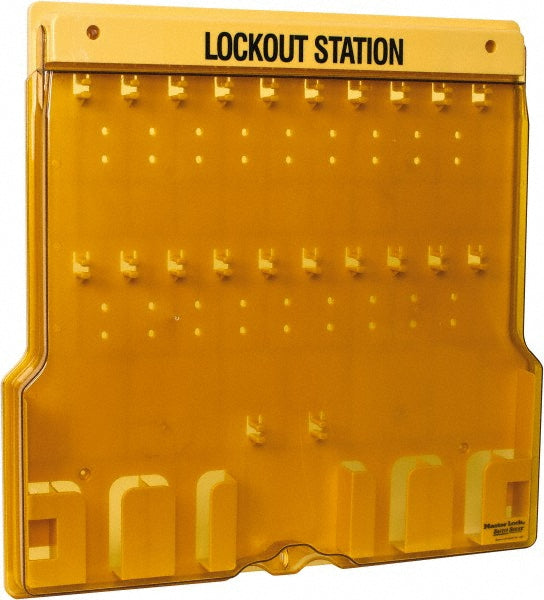 Master Lock 1484B Padlock Lockout Station Empty, 20 Max Locks, Polycarbonate Station