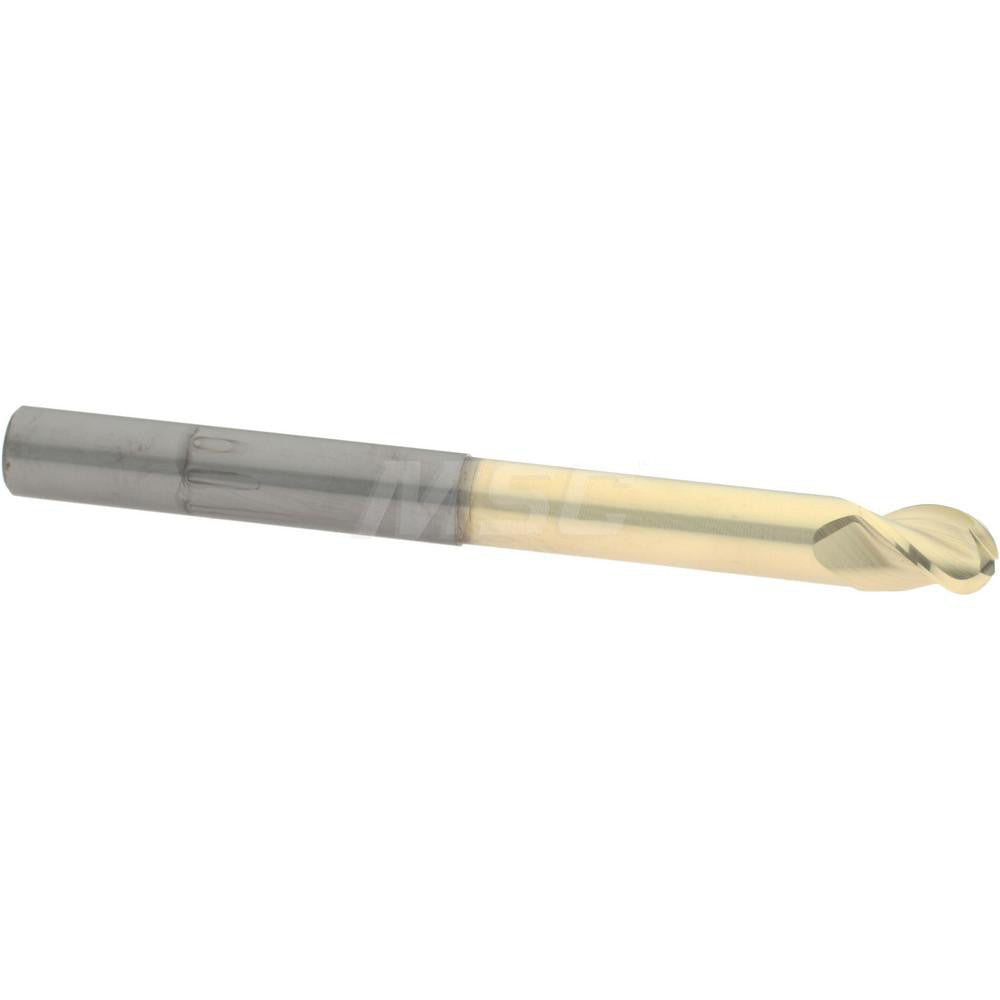 Accupro 315838 Ball End Mill 3/8" Dia, 1/2" LOC, 3 Flute, Solid Carbide