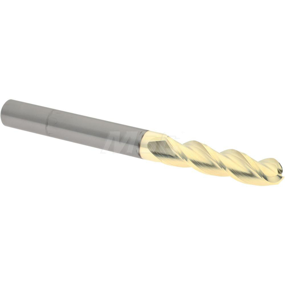 Accupro 315261 Ball End Mill 3/8" Dia, 1-1/2" LOC, 3 Flute, Solid Carbide