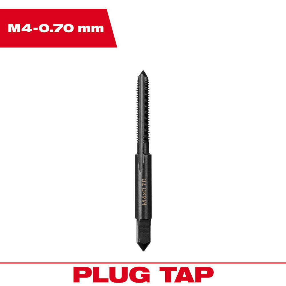 Milwaukee Tool 49-57-5119 Straight Flute Taps Tap Type Straight Flute Overall Length (Decimal Inch) 2.2500 Thread Size (mm) M4 x 0.7 Chamfer Plug Material High-Carbon Steel Coating/Finish Black Oxide